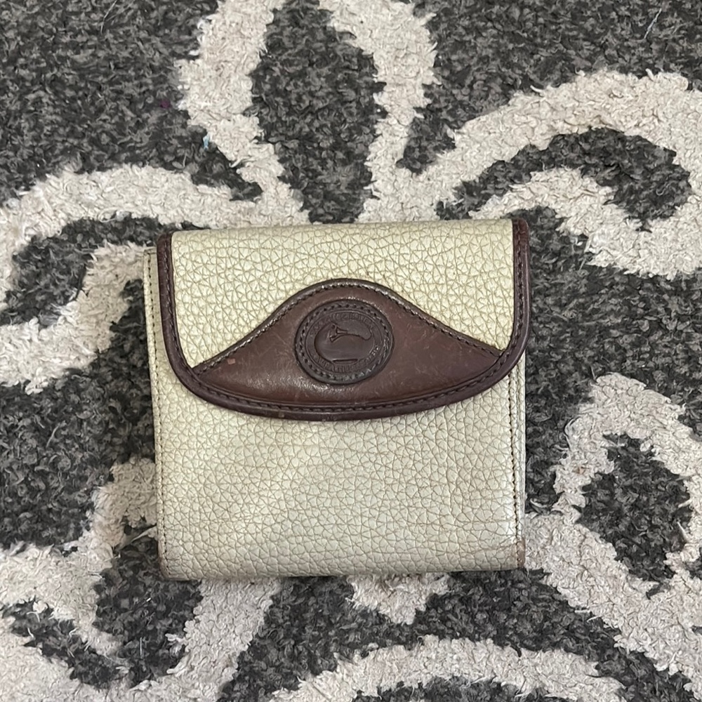 Dooney & Bourke Cream and Brown Wallet